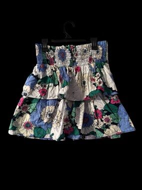 GAP Kids Floral Tiered Skirt in Cream, Blue & Green